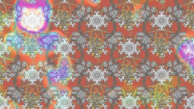 Klasik çiçek tasarımı elementleri. Gri, nötr ve bej renkli kıvırcık çiçekler gri, nötr ve bej renklerde şekillenir. Raster illüstrasyonu.