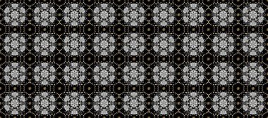 Duvar kâğıdı barok, İspanyol kumaşı. Şık bir grafik desen. Çiçek deseni. Kusursuz raster arka plan. Siyah, gri ve nötr renklerde altın elementler.