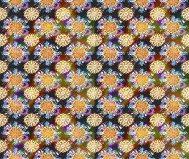 Raster stili kumaş deseni. Çiçekler suluboya desensiz.