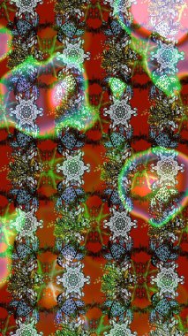 Çiçek desenli eskiz. Gömlek baskısı için çiçek boyası. Kahverengi, yeşil ve nötr renkte çiçekler.