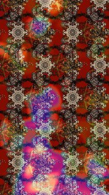 Tekstil, kumaş, kapaklar, duvar kağıtları, baskı, naylon, koleksiyon defteri, örgü, dekupaj için güzel bir eskiz. Küçük kahverengi ve kırmızı çiçeklerle oldukça kaliteli besin torbası deseni.