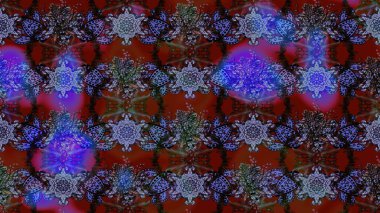 Küçük renkli çiçekler. Menekşe ve kırmızı çiçekli bahar çiçekleri. Küçük çiçekte güzel bir desen. Motley illüstrasyonu. Moda baskıları için zarif bir şablon.