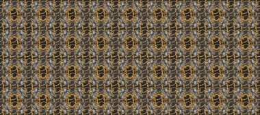 Raster illüstrasyonu. Geleneksel oryantasyon süsü. Klasik klasik klasik arka plan. Kusursuz klasik raster altın desenli. Gri, kahverengi ve bej renklerde altın elementlerle kusursuz desen.