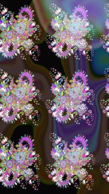 Etnik Mandala süsü. Raster Henna dövme stili. Tekstil, tebrik kartı, boyama kitabı, telefon kılıfı baskısı için kullanılabilir. Hint çiçekli desenli şal desenli..