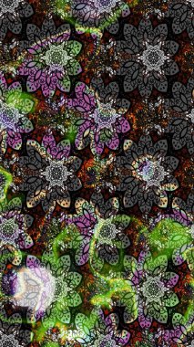 Çiçek deseni. Raster illüstrasyonu. Gri renkli çiçekler. Gri renkli çiçek çizimi. Şatafatlı bahar bahçesi dokusu.