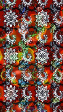 Ethnic Mandala ornament. Can be used for textile, greeting card, coloring book, phone case print. Indian floral paisley medallion pattern. Raster Henna tattoo style.