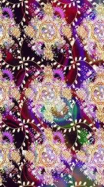 Çizim kalıbı. Ultraviyole kumaş deseni. Organik motif arka planı. Raster illüstrasyonu.