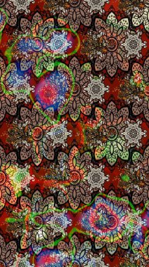 Çiçek arkaplan. Çizim raster deseni. Güzel kumaş deseni.