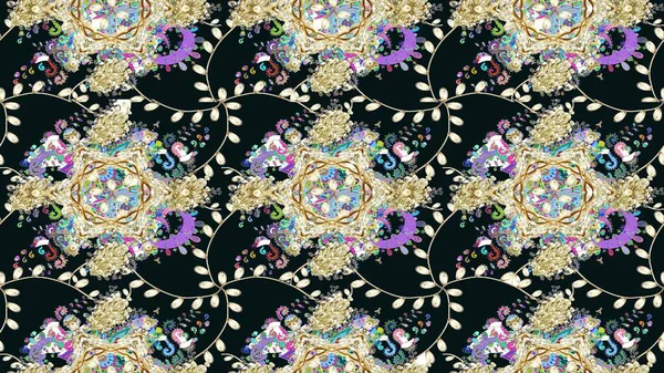 Raster Modaya uygun kumaş deseni. Renkli Bahar Teması eskiz kalıbı. Düz Çiçek Elementleri Tasarımı. Gri renkli şirin çiçek deseni.