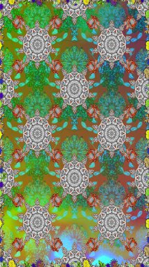 Süslü, dikişsiz, soyut çiçeklerle süslenmiş. Çiçek deseni duvar kağıdı, desen dolguları ve web sayfası arka planı için kullanılabilir. Şekillendirilmiş çiçeklerle kusursuz desen.