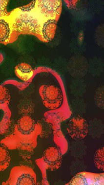 Modern gelişim, gri raster arka plan duvar kağıdı çizimi, klasik çizgi, desenli desenli çiçekler, çiçekli süsler. Çiçekli el çizimi çizimi deseni.