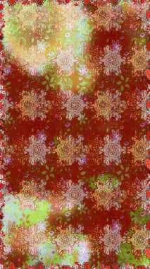 Kahverengi ve kırmızı renkte çiçekler. Elle boyanmış suluboya, kusursuz çiçekler ve bitkiler..