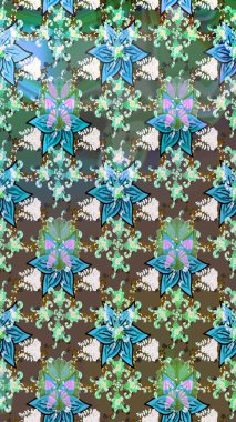 Kıvırcık, parlak örgü. Raster illüstrasyonu. Güzel, parlak, pürüzsüz kumaş, tuval. Eski moda arka plan. Çiçek çelengi. Desen, çizim, çiçek sınırı..