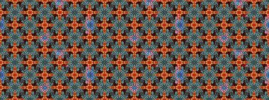 Mavi renklere karalamalar çizilmiş çiçek deseni. Raster illüstrasyonu.