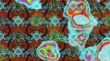 Mavi renklerde. Raster illüstrasyonu. Çiçek duvar kağıdı. Hint süsü. Renkli süs kenarı. Çizim deseni.