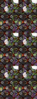 Şatafatlı bahar bahçesi dokusu. Raster illüstrasyonu. Flower eskiz arka planı. Çiçek deseni.