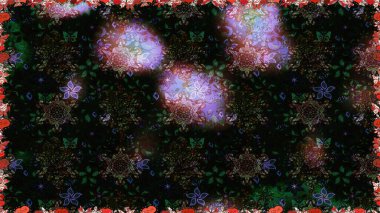 Kumaş desenli papatya çiçeği detayı. Siyah ve gri renkte çiçekler.