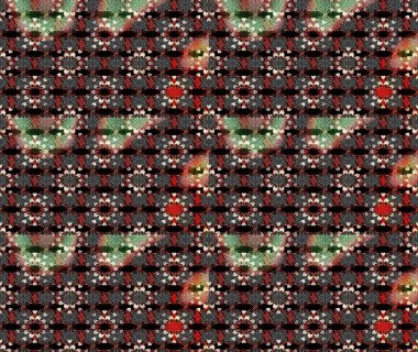 Raster illüstrasyonu. Şirin çiçekli eskiz deseni ve siyah ve kahverengi renkli yapraklar, suluboya çiçek deseni, duvar kağıdı, kart veya kumaş için fayanslı.