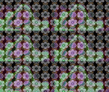 Suluboya çiçekli çiçek deseni. Siyah ve nötr renklerde güzel bir tekstil. Raster illüstrasyonu.