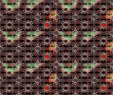 Raster illüstrasyonu. Şirin çiçekli eskiz deseni ve siyah ve kahverengi renkli yapraklar, suluboya çiçek deseni, duvar kağıdı, kart veya kumaş için fayanslı.