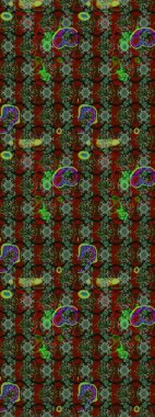 Çiçekli çiçek deseni, suluboya. Süslü kumaş deseni. Raster deseni.