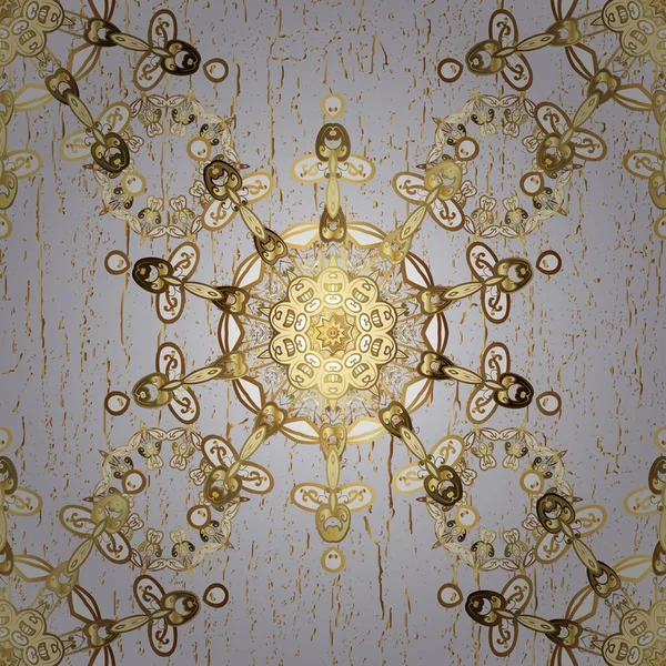 Geleneksel oryantasyon süsü. Klasik klasik klasik arka plan. Kusursuz klasik vektör gri, nötr ve altın desen.