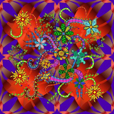 Yumuşak, yaz çiçekli arka plan. Hoş renklerde çiçekler. Raster çiçek desenli ve çiçekli..