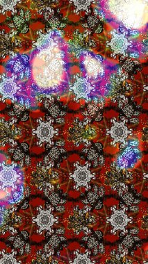 Raster illüstrasyonu. Miles Fleur, süslü püslü bir süs. Eskiz geçmişi. Kumaş, tekstil, duvar kağıdı baskısı için. Eski usul. Tomurcukları papatya çiçekleri olan sevimli bir çiçek deseni..