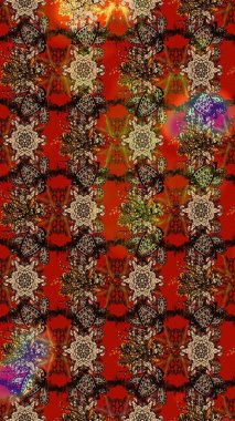 Şirin çiçekler. Raster Moda kumaş deseni. Çizgi çizimi deseni.