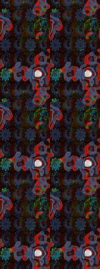 Kahverengi ve mavi renkli çiçekler. Raster illüstrasyonunda çiçek deseni çizimi.