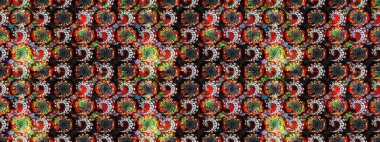 Raster çiçek desenli çiçek deseni, yapraklar, dekoratif elementler, sıçrama, lekeler, el çizimi kontur çizgileri ve Doodle çizim stili, grafik raster çizim çizimi.