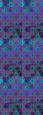 Renkli Bahar Temalı Kusursuz Arkaplan. Güzel çiçek deseni. Mor ve mavi renkte çiçekler. Düz Çiçek Elementleri Tasarımı.