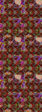 Kahverengi ve kırmızı renklerde. 3D çiçekler, eskiz. Raster illüstrasyonu.