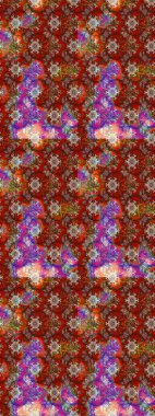 Kahverengi ve kırmızı çiçekli eskiz deseni, suluboya çiçek deseni, sevimli çiçek, duvar kağıdı, kart veya kumaş için fayanslı. Raster - stok.