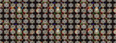 Raster. Düz Çiçek Elementleri Tasarımı. Renkli Bahar Teması çizim şablonu.