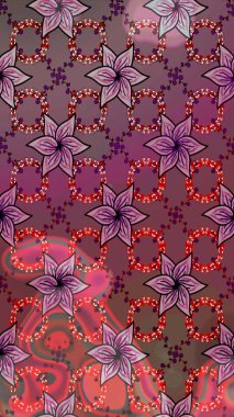 Renkli Bahar Teması eskiz kalıbı. Kahverengi renkli çiçekler. Sevimli çiçek raster deseni. Düz Çiçek Elementleri Tasarımı.