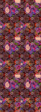 Kızılderili desenli desenli desenli şal deseni. Tekstil, tebrik kartı, boyama kitabı, telefon kılıfı baskısı için kullanılabilir. Etnik Mandala süsü. Raster Henna dövme stili.