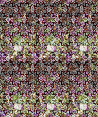 Raster çiçek desenleri çiziyor. Vadinin gri renkli çiçekleri.