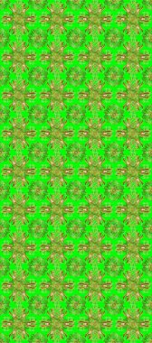 Damask pürüzsüz yineleme kalıbı. Antika altın tekrarlanabilir duvar kağıdı. Kahverengi ve yeşil renklerde altın element. Barok tarzında altın çiçekli süs..