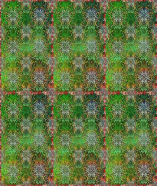 Düz Çiçek Elementleri Tasarımı. Raster illüstrasyonunda kusursuz çiçek deseni. Yeşil ve kahverengi renkli çiçekler. Renkli Bahar Teması Kusursuz Arkaplan.