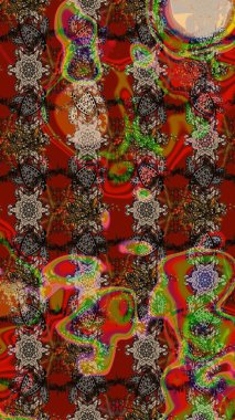 Kahverengi, kırmızı ve bej renklerde bahar çiçekleri. Çiçekli yumuşak bir eskiz şekli. Raster illüstrasyonu. Raster çiçekleri klasik tarzda resmedilir..