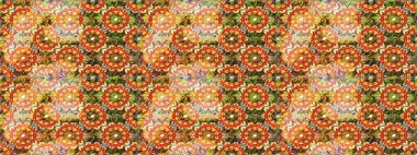 Turuncu ve kahverengi renkli çiçekler. Düz Çiçek Elementleri Tasarımı. Çiçekli eskiz çizimi. Renkli Yaz Teması çizim şablonu.