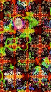 Raster illüstrasyonu. Güzel kumaş deseni. Bahar çiçekli güzel bir çiçek deseni..