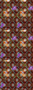 Raster illüstrasyonu. Çiçek. Taslak dekoratif arka plan, çiçek mandala. Kahverengi ve gri renklerde.