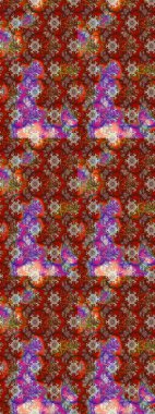 Kahverengi ve kırmızı çiçekli eskiz deseni, suluboya çiçek deseni, sevimli çiçek, duvar kağıdı, kart veya kumaş için fayanslı. Raster - stok.