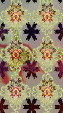 Güzel kumaş deseni. Raster illüstrasyonu. Bahar çiçekli güzel bir çiçek deseni..