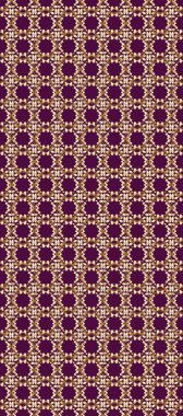 Raster oryantal süs. Mor, bej ve kahverengi renklerde altın elementlerle kusursuz desen. Kusursuz altın desen.