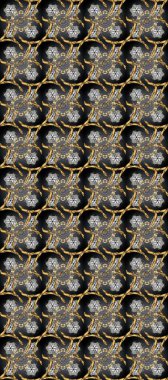 Gri, gri ve kahverengi renklerde grafiksel, pürüzsüz desen. Kusursuz çiçek deseni. Duvar kâğıdı barok, İspanyol kumaşı. Kusursuz raster arkaplanı.