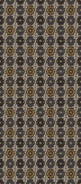 Gri, kahverengi ve bej renklerde altın elementlerle klasik eskiz deseni. Noel 2019, kar tanesi, yeni yıl.