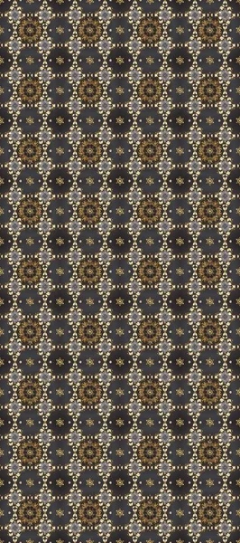 Gri, kahverengi ve bej renklerde altın elementlerle klasik eskiz deseni. Noel 2019, kar tanesi, yeni yıl.